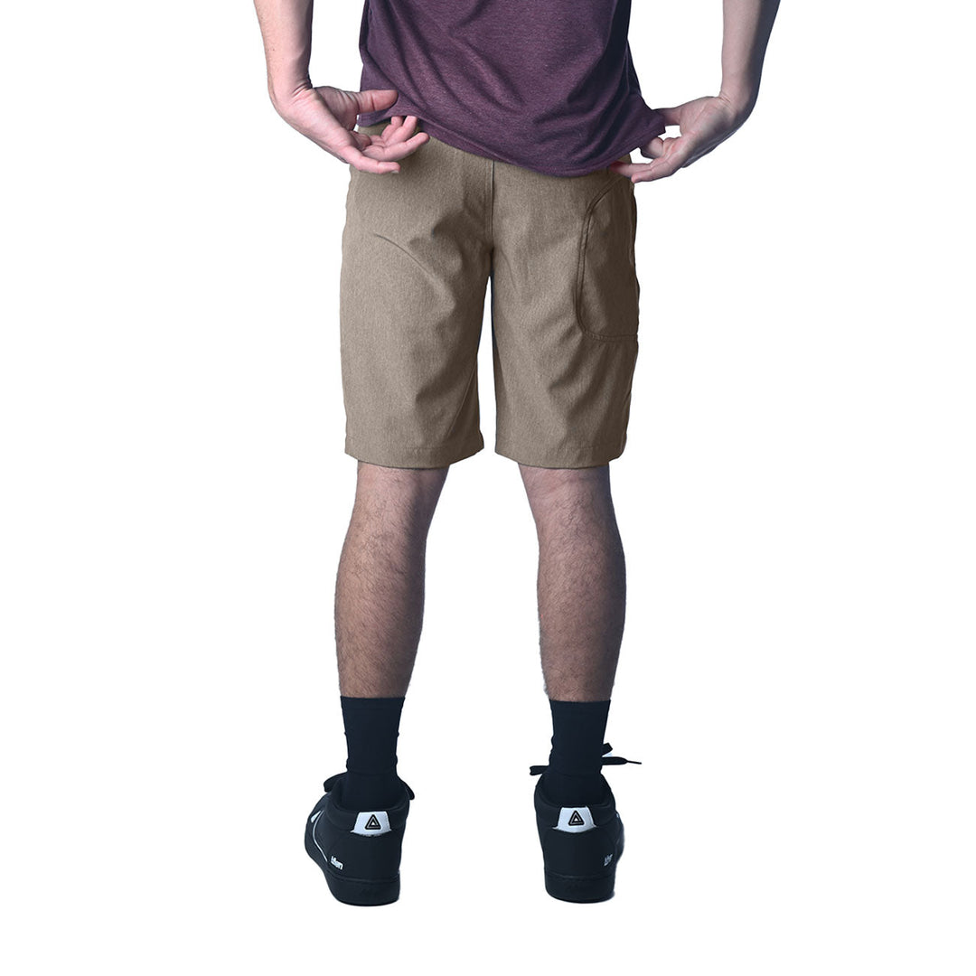 TASCO MTB Sessions anything hybrid shorts, Oatmeal on body back view